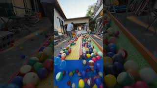 Outdoor Marble Run☆Lets roll all the balls Slow version 3 [upl. by Aicilram]