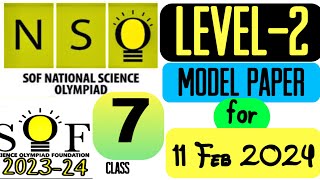 NSO Level 2 Class 7 Question Paper with Explanation SOF science Olympiad exam level 2 paper Grade 7 [upl. by Imtiaz]