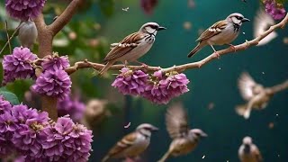 chirping of hundreds of sparrows in the tree  chirping of beautiful sparrows  sound of sparrows [upl. by Dorinda]