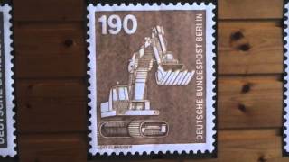 Löffelbagger  190 Pfennig Briefmarke der Deutschen Bundespost Berlin von 1982 [upl. by Curkell]