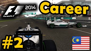 F1 2014 Career Mode Part 2 Malaysian Grand Prix Legend AI [upl. by Kristoforo]