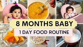 Baby Food Routine 8 Months Old 8 MONTHS BABY  1 DAY FOOD ROUTINE [upl. by Aig]