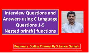 C  Interview Question and Answer  nested printf  Zoho Round1  TCS  CTS  Infosys  Tamil  2 [upl. by Leiba711]