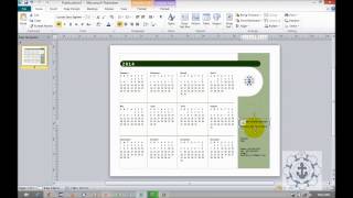 How to use Calendars in Microsoft Publisher 2010  Time Frame  one year per page [upl. by Madox575]