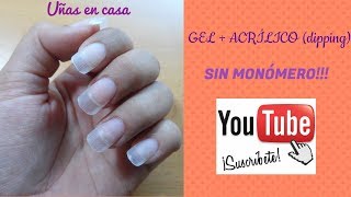 Realiza en casa uñas de GEL y ACRÍLICO sin monómero  Técnica de inmersión dipping [upl. by Deny247]