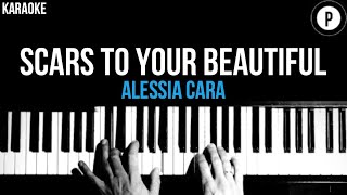 Alessia Cara  Scars To Your Beautiful Karaoke SLOWER Acoustic Piano Instrumental Cover Lyrics [upl. by Rycca]