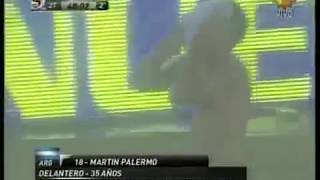 Argentina 2  Peru 1 Gol de Palermo Relato Del Pollo VIGNOLO [upl. by Letitia]