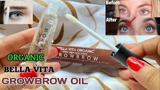 how to thicken eyebrows and eyelashes naturally fast  bella vita GrowBrow oil review  castor oil [upl. by Gasper]