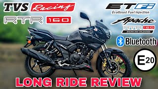 Tvs Apache 160 2V 2024 Long Ride Review  Comfort  mileage  Top Speed  Features  A2R motoride [upl. by Lester]