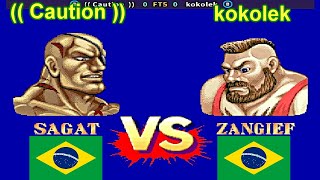 Street Fighter II Champion Edition   Caution  vs kokolek FT5 [upl. by Miranda]