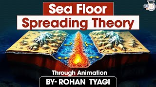 Seafloor Spreading Theory Through Animation  Earth Science  Physical Geography  UPSC [upl. by Tumer]