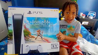 I SURPRISED MY 5 YEAR OLD SON WITH A NEW PS5  StaxMontana [upl. by Ennaisoj]