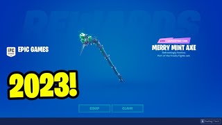 How to Get MERRY MINT AXE PICKAXE in Fortnite 2023 Fortnite Minty Pickaxe Returning [upl. by Aleafar]