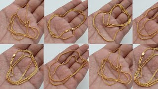 New Hallmark Gold Chain Designs With Price  22ct light weight gold chain designs with price [upl. by Witcher]