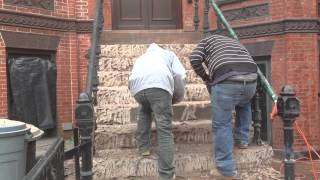 Brownstone stoop restoration High Tech Construction Co [upl. by Enylecoj]