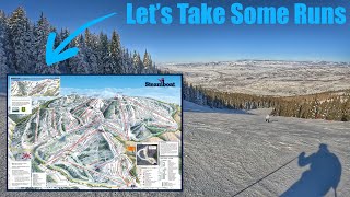 A POV skiing tour of Steamboat Ski Resort  no talking no music [upl. by Uaerraj]