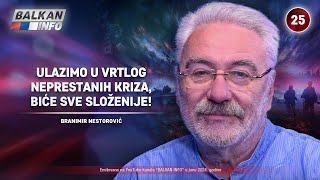 INTERVJU Branimir Nestorović  Ulazimo u vrtlog neprestanih kriza biće sve složenije 162024 [upl. by Vijar593]