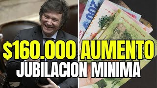 BONO CONFIRMADO 160000 de JUBILACION MINIMA en ENERO 2024  AUMENTO por DECRETO [upl. by Ynaffad]