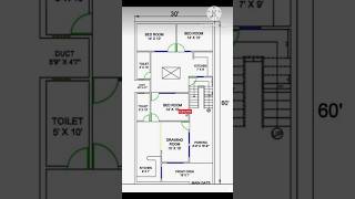 30 by 60 home design  1800 sqft home plan viralvideo homeplan construction [upl. by Adnuahsal381]