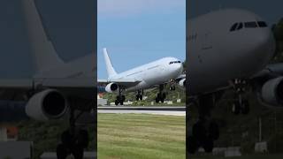 AMAZING CLOSEUP AIRBUS A340 LANDING [upl. by Grassi]