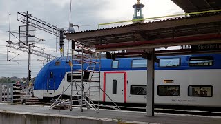 Stockholms centralstation södergående och genomgående tåg Trainspotting Text subtitles [upl. by Aihsar450]