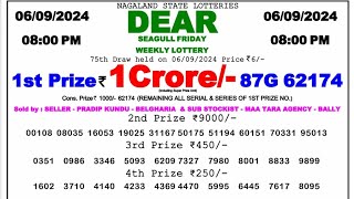 🔴 Dear Evening 0800 PM Nagaland State Lottery Result Today ll Date06092024 ll [upl. by Marvin137]