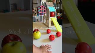 Homeschooling 25 year old Toddler Playing Preschool Year 1 playbasedlearning Apple Theme Activity [upl. by Ellehcirt]