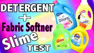 Laundry Detergent Slime Test with Tide Gain  Fabric Softner Slime with Downy Suavitel [upl. by Jeanne731]