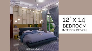 12 X 14 BEDROOM INTERIOR DESIGN  HARMONY STUDIO [upl. by Enileuqaj956]