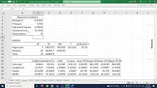 multiple linear regression explained using Excel [upl. by Asilrac]