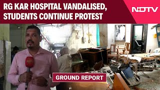 Kolkata Doctor Murder Case  RG Kar Hospital Vandalised Students Continue Protests [upl. by Ylenats]