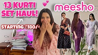 Huge MEESHO Kurti Haul💕 Starting at Rs180  Try On haul  Rupal Yadav meesho [upl. by Larson41]