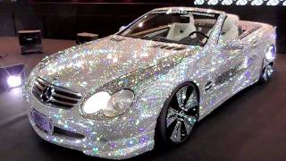 Mercedes Benz SL600 modified to Crystal with 300000 Jewels 2017 DADのクリスタルベンツ [upl. by Atinus]