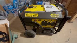 Champion Power Equipment 9375 Watt Portable Generator with Electric Start Review [upl. by Ahsuas]