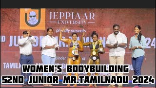 Women’s Bodybuilding 52nd Junior MRTamilnadu 2024 jeppiaaruniversity [upl. by Aikal]