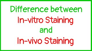 Difference between invivo and invitro staining [upl. by Katzman]