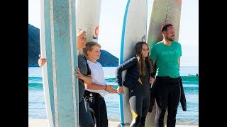 Norwegian Crown Prince Family take on the waves at Eurosurf 2017 [upl. by Aceissej]