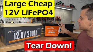 Large Cheap 12V LiFePO4 Power Queen 200Ah amp Ampere Time 400Ah Tear Down [upl. by Meg]