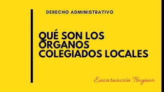 Qué son los ÓRGANOS COLEGIADOS LOCALES [upl. by Ykcor]