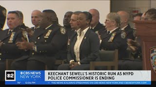 Outgoing NYPD Commissioner Keechant Sewell receives standing ovation [upl. by Fairleigh661]