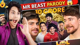 MR BEAST PARODY 🤑 Ft INDIAN CREATORS  CARRYMINATI  Mr Beast Parody Reaction [upl. by Ameehs]