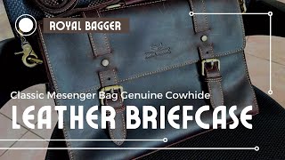 Beg Kulit Harga Bajet Royal Bagger Leather Briefcase I Classic Mesenger Bag Casual Genuine Cowhide [upl. by Neelram]