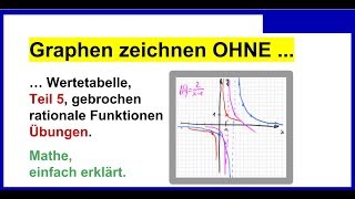 Graphen zeichnen OHNE Wertetabelle Teil 5 gebrochen rationale Funktionen Asymptoten Übung [upl. by Azral]