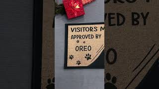 Custom Photo Visitors Must Be Approved By This Dog  Personalized Doormat [upl. by Nowujalo]