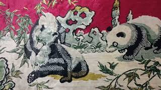 CURIOS for the CURIOUS 159 Giant Panda Bears Tapestry Rug Hong Kong mid 20th century [upl. by Latin]