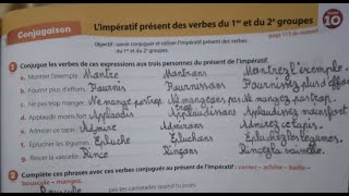 Conjugaison  Limpératif présent des verbes du 1 er et 2 ème groupe p 87 [upl. by Gamin]