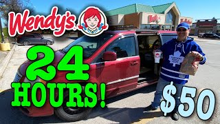 Living at Wendys for 24 Hours Stealth Camping VANLIFE [upl. by Philan]