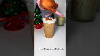 Iced Gingerbread Chai Latte asmrvideo icedlatte latterecipe recipe chai acrylicnails coffee [upl. by Marcin]