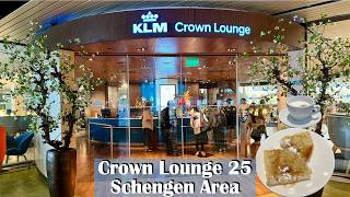 Lounge Review KLM Crown Lounge 25  Amsterdam Airport Schiphol  Schengen Area [upl. by Neelyt855]