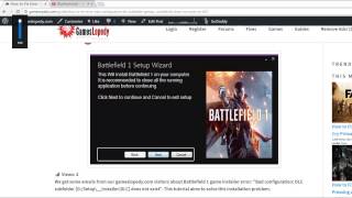 How to Fix Error  Bad configuration DLC subfolder GSetup\Installer\DLC does not exist on BF1 [upl. by Ahsyekal]